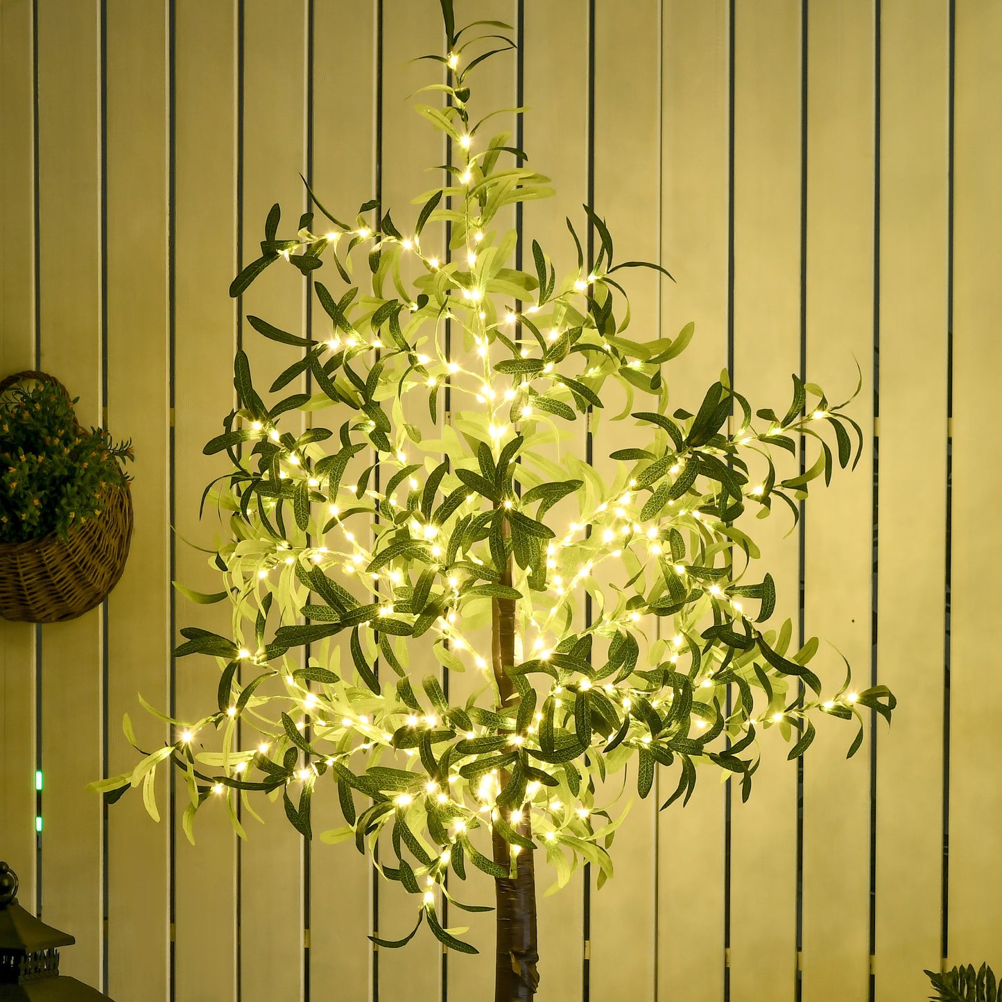 HOMCOM 00 LED Light Decorative Artificial Olive Tree - Green