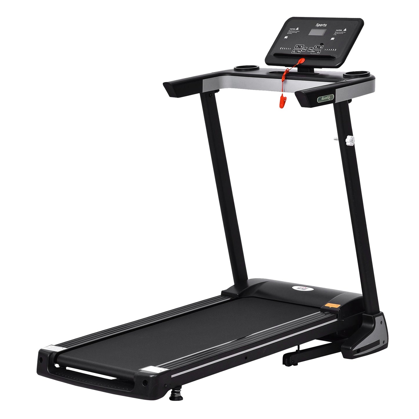 HOMCOM olding Treadmill for Home Motorised Running Machine w/ LCD Display Black