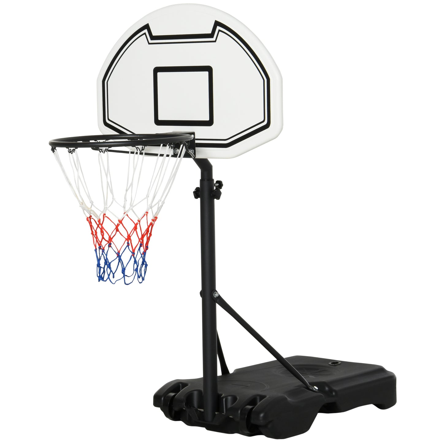 HOMCOM ortable Basketball Stand 94-123cm Basket Height Adjustable Hoop For Adults Suitable for Pool Side