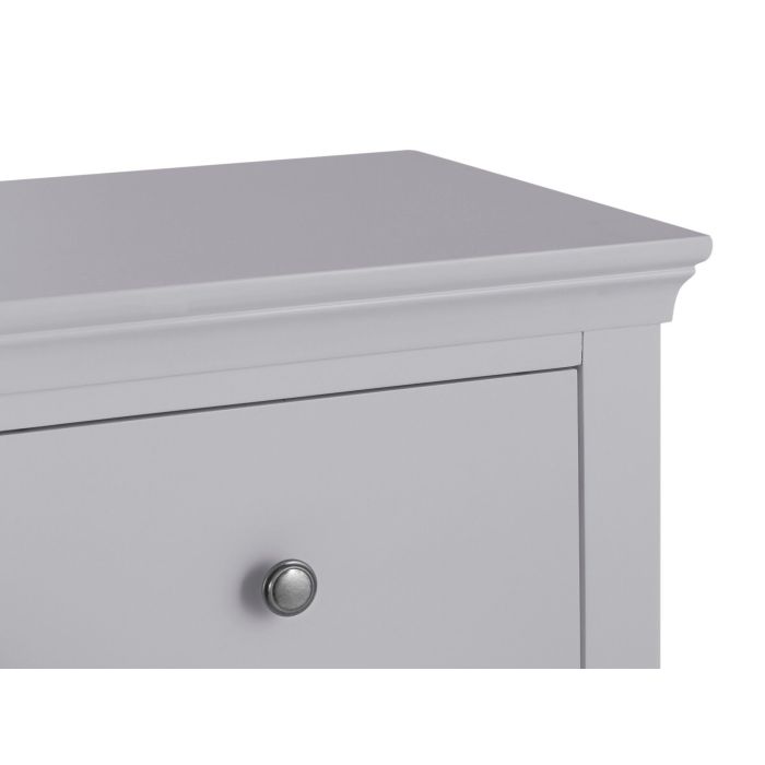 Tromso Solid Pine Wood 2 Over 3 Chest of 5 Drawers - Grey