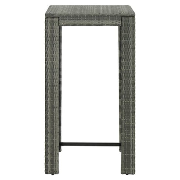 FURCO Modern Grey Rattan Outdoor Bar Table - 60.5cm Stylish Garden Furniture