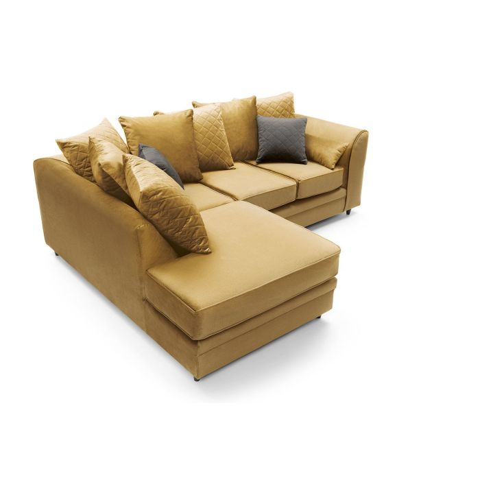 Modern Velvet Corner Sofa with Hydrophobic Fabric - Elegant Design in Antique Gold