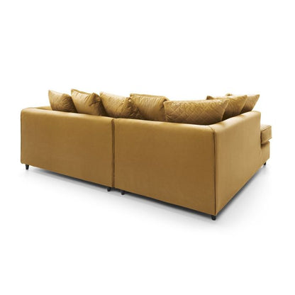 Modern Velvet Corner Sofa with Hydrophobic Fabric - Elegant Design in Antique Gold