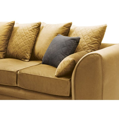 Modern Velvet Corner Sofa with Hydrophobic Fabric - Elegant Design in Antique Gold