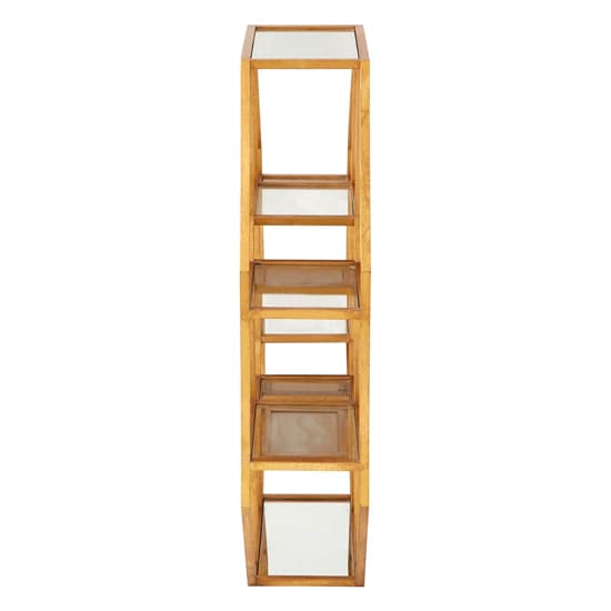 Zaria Gold Framed Mirrored Wall Shelf Unit for Modern Living Rooms