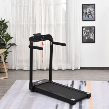 HOMCOM 00W Foldable Steel Motorised Treadmill Running Machine w/ LCD Monitor Black