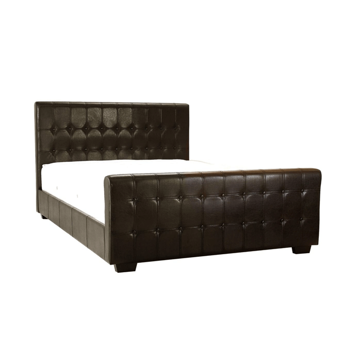 Beverley Brown Buttoned PU Kingsize Bed - Elegant Leather Effect Design for Stylish Bedrooms