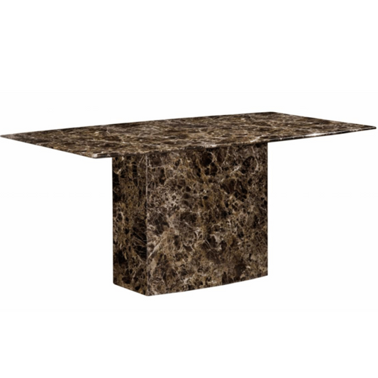 Kolachi Marble Dining Table in Natural Stone with Elegant Lacquer Finish - Timeless Dining Experience